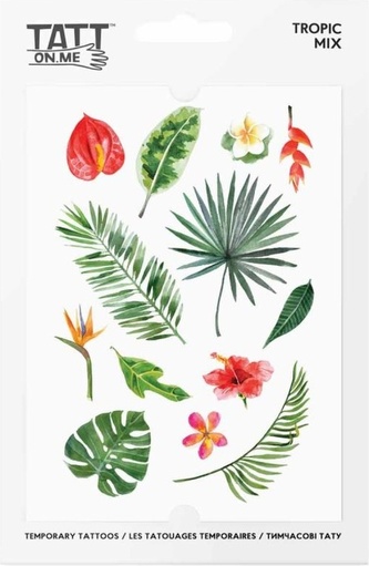 TATTonMe Voděodolné dočasné tetovačky Tropické rostliny mix, věk: 3+