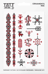 TATTonMe Voděodolné dočasné tetovačky Lidové vzory mix, věk: 3+