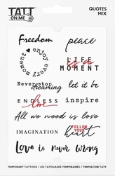 TATTonMe Voděodolné dočasné tetovačky Citace mix, věk: 3+