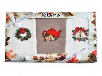 Vánoční dárková sada utěrek 50x70 cm Červená konvička - 3 ks