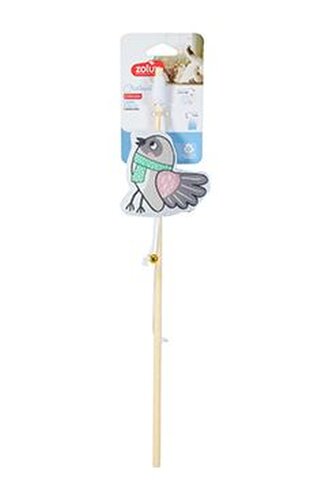 Hračka kočka CHATOUILLE Udice Ptáček s puntíky Zolux