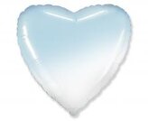 Balon foliowy 46cm Serce gradient biało-błękitny
