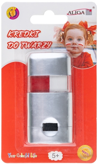 Kredki FC-2 w sztyfcie, do malowania twarzy i ciała, barwy narodowe, Aliga