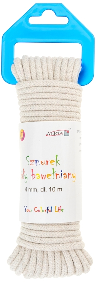 Sznurek bawełniany biały 4x10m SB-3513, Aliga
