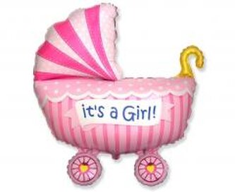 Balon foliowy 61cm Wózek dla dziewczynki