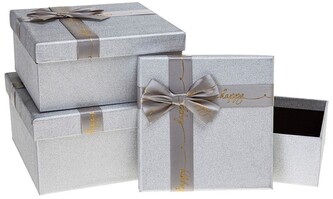 Zestaw pudełek PUG-24233-KW white 3 szt., Rozette