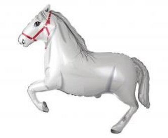 Balon foliowy 61cm Koń w galopie biały