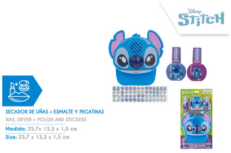 Suszarka do paznokci z lakierem i naklejkami Stitch, Kids