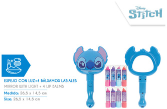 Lusterko podświetlane z zestawem 4 balsamów do ust Stitch, Kids