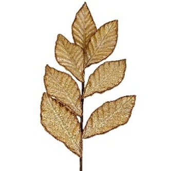 Gałązka złote liście oprószone brokatem dł. 74cm, Ziemia Obiecana