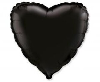 Balon foliowy 46cm Serce czarne