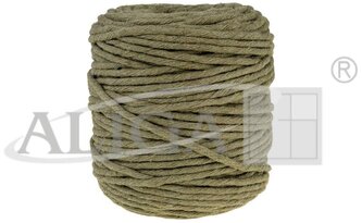 Sznurek bawełniany do makramy SBK-31 khaki 5mm x 100m (splot 21 nitek), Aliga