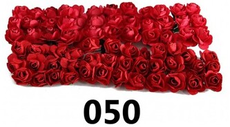 Kwiaty papierowe 15mm/72szt, czerwone, Florystyka