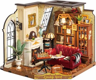 ROBOTIME Rolife DIY 3D dřevěné puzzle Obývací pokoj s LED osvětlením