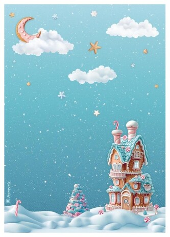 Papier ryżowy A4 Candy Christmas domek marcepan, Stamperia