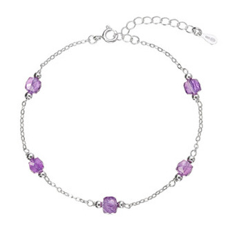 EG2298 Stříbrný náramek s ametysty