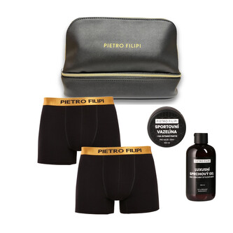 Pánská dárková kosmetická taštička 2PACK boxerky Metalic a kosmetika Pietro Filipi (4PJTBK1) XXL