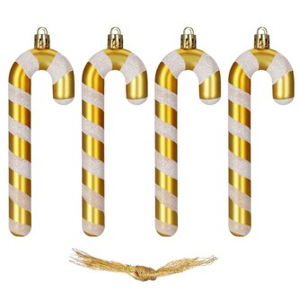 Cukrová hůlka zlatá 14 cm, vánoční ozdoby