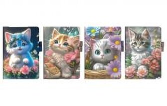 Notes A5 80K z gumką linia Kotek mix