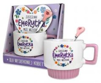 Kubek serce - Szczęśliwa emerytka