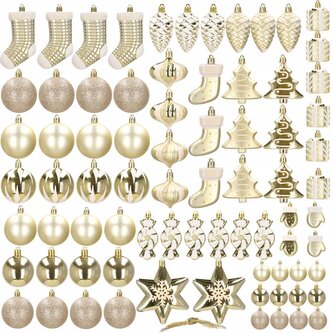 Maxi 77 dílná sada vánočních ozdob zlatá CA1167