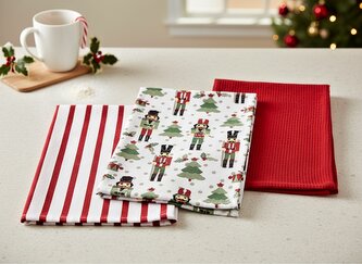 Sada kuchyňských utěrek | GAIL | sada 3 ks červená | 45x65 cm | 761386