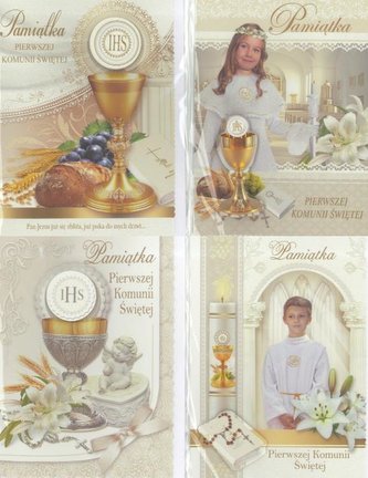 Karnet B6 z naklejanym elemen. Komunia (10szt MIX)