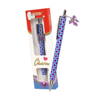 Pero kuličkové CHARM Bow - modrá náplň