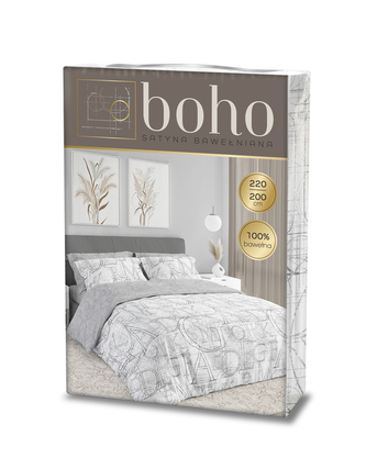 POŚCIEL KPL.220X200+2x70X80 BOHO 009 SATYNA BAW.