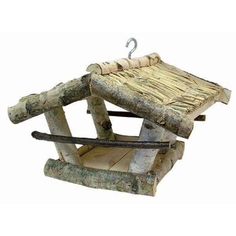 Krmítko pro ptactvo 35 x 30 x 22 cm, sláma