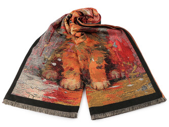 Šátek / šála / pléd s třásněmi 65x190 cm - 1 ks - 14 oranžová