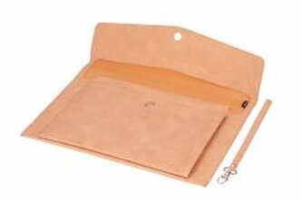 Teczka A4 z kieszonką nubuk beżowa