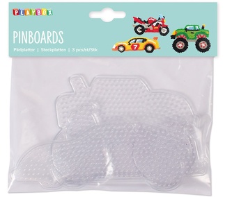 Průhledné destičky pro zažehlovací korálky Auta 3ks | Podložky na korálky pro šablony