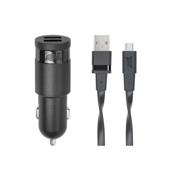 Riva Power 4222 BD1 duální automobilový adaptér  2,4A/2xUSB, černá + micro USB kabel