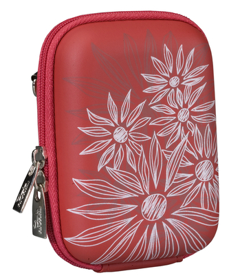 Riva Case 7023 pouzdro na fotoaparát, červené Flowers
