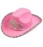 Kapelusz kowbojki różowy z koroną