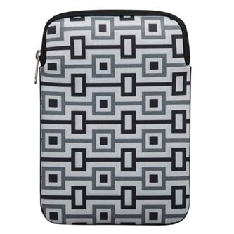 Obal na tablet 10.1", Geometric, bílý z neoprénu, DOPRODEJ