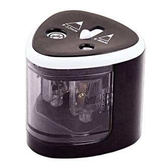 Ořezávátko elektrické, černé, pro silnou i tenkou tužku, Peach