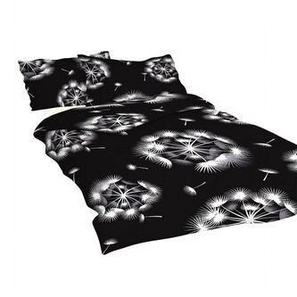 Povlečení krep Chmýří černé 140x200, 70x90 cm