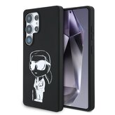 Karl Lagerfeld Liquid Silicone Graffiti Ikonik MagSafe Zadní Kryt pro Samsung Galaxy S25 Ultra Black