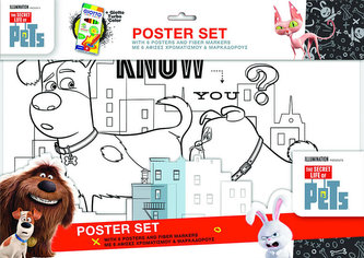 Velké plakátové omalovánky Mazlíci + fixy