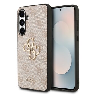 Guess PU 4G Metal Logo Zadní Kryt pro Samsung Galaxy S25 FE Pink