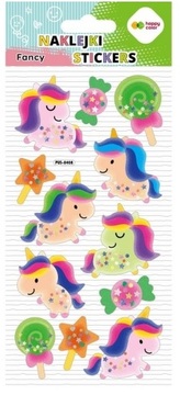 Naklejki 3D FANCY - Glitter Unicorns, 90x210 mm, Happy Color