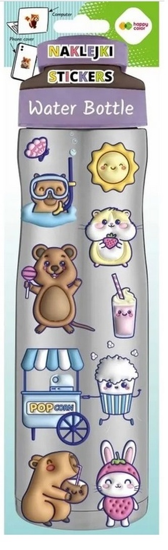 Naklejki WATER BOTTLE - Yummy Yum, Kapibara, 83x286 mm