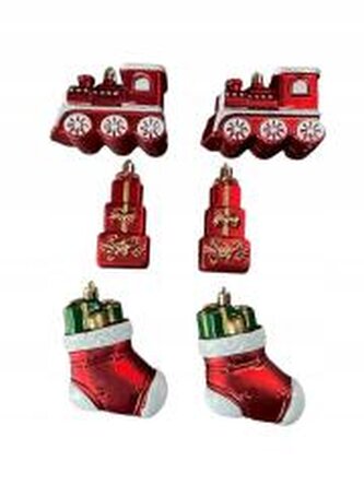 Bombki na choinkę 6szt Lokomotywa, Prezenty