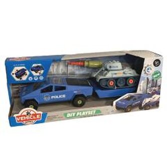 Samochód do montażu z przyczepą i czołgiem