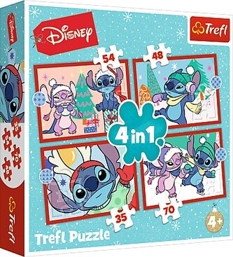 Trefl Puzzle 4v1 Stitch Xmas