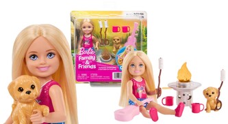 Barbie Chelsea Biwakowa przygoda Lalka i akcesoria JJV61