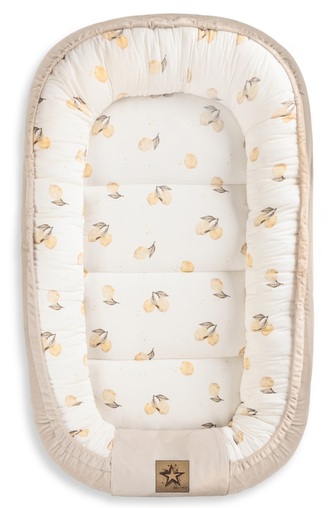 Hnízdečko pro miminko Premium Lemon, oboustranné - béžové; bílá, béžová; bavlna,hypoalergenní duté vlákno