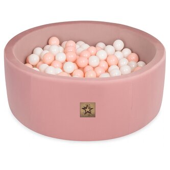 Bazén pro děti 90x30 cm Velvet + 200 balónků, pudrový; pudrově růžová